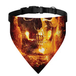 Skull In Flames Print Over The Collar Dog Bandana