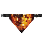 Skull In Flames Print Over The Collar Dog Bandana