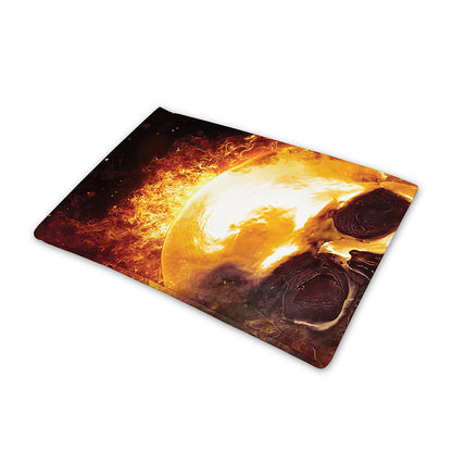 Skull In Flames Print Pet Cooling Mat Cover