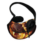 Skull In Flames Print Pet Sling Carrier