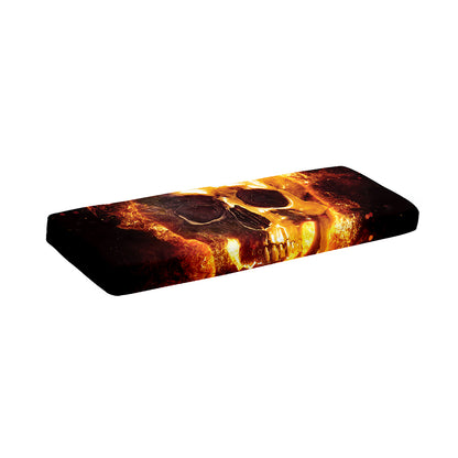 Skull In Flames Print Piano Keyboard Cover