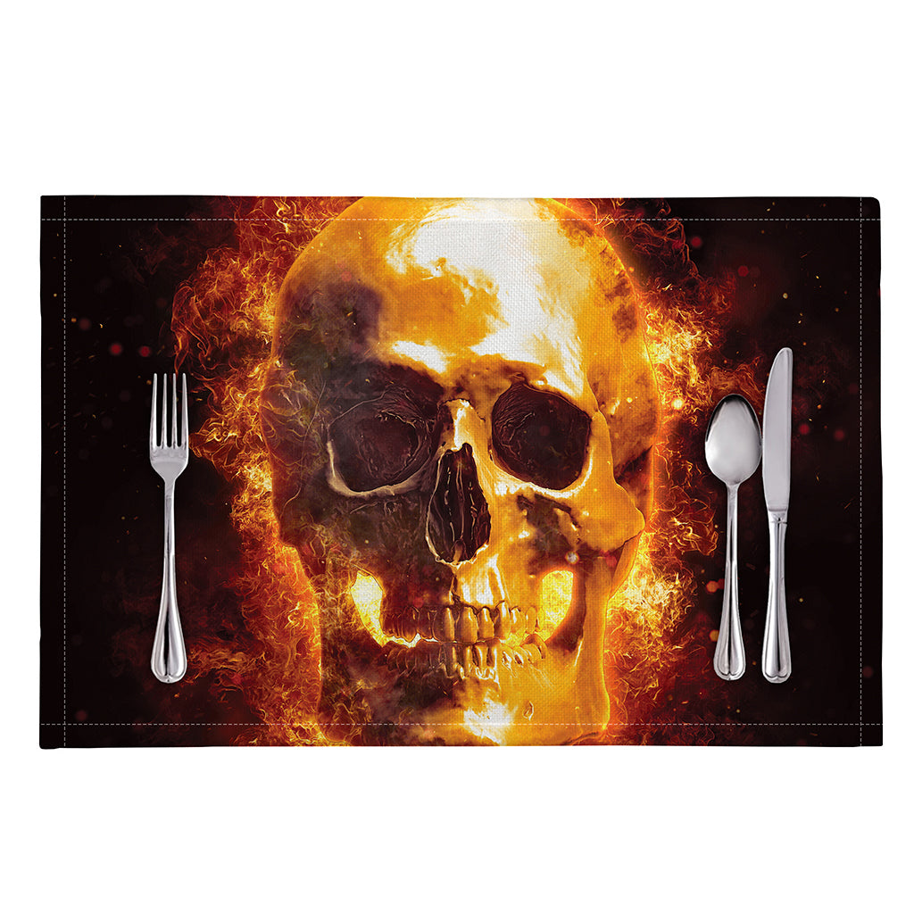 Skull In Flames Print Placemat