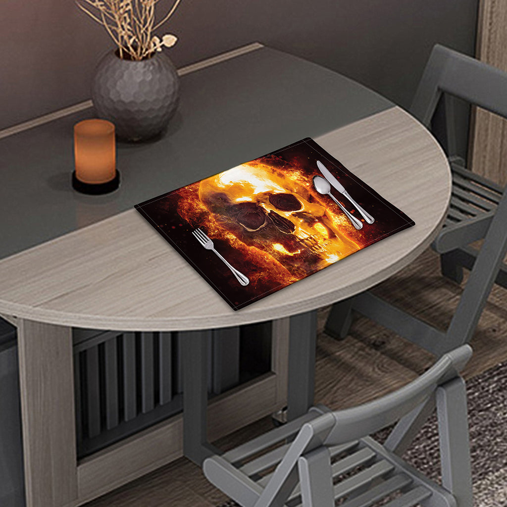Skull In Flames Print Placemat