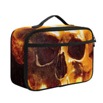 Skull In Flames Print Portable Lunch Bag