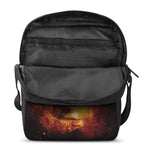 Skull In Flames Print Rectangular Crossbody Bag