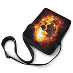 Skull In Flames Print Rectangular Crossbody Bag