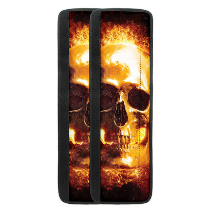 Skull In Flames Print Refrigerator Handle Covers