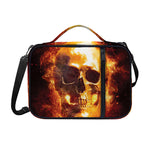 Skull In Flames Print Shoulder Strap Bible Bag