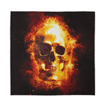 Skull In Flames Print Silk Bandana