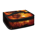 Skull In Flames Print Small Lunch Bag