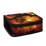 Skull In Flames Print Small Lunch Bag