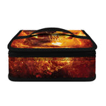 Skull In Flames Print Small Lunch Bag