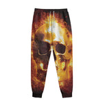Skull In Flames Print Sweatpants