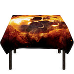 Skull In Flames Print Tablecloth