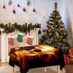 Skull In Flames Print Tablecloth