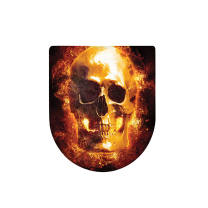 Skull In Flames Print Toilet Lid Cover