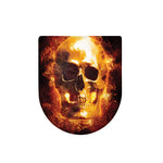 Skull In Flames Print Toilet Lid Cover