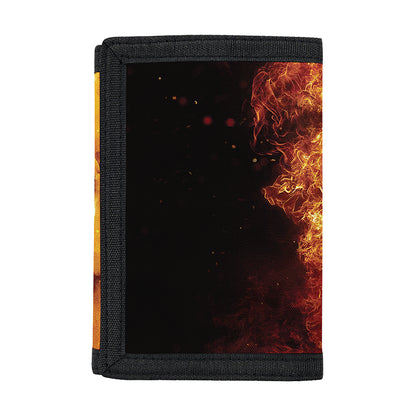 Skull In Flames Print Trifold Wallet