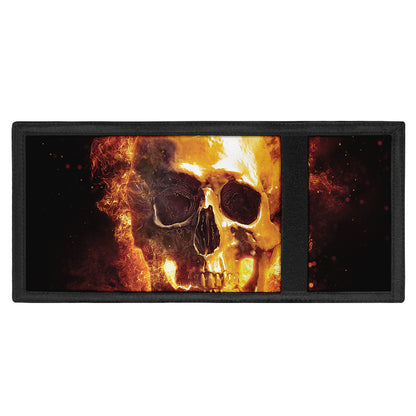 Skull In Flames Print Trifold Wallet
