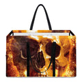 Skull In Flames Print Utility Tote Bag