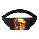 Skull In Flames Print Waist Bag