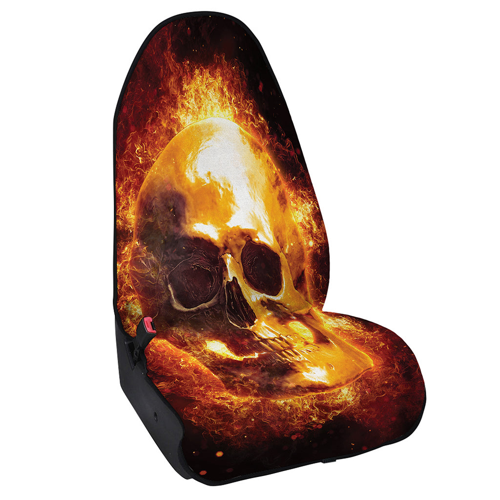 Skull In Flames Print Waterproof Car Seat Cover