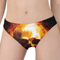 Skull In Flames Print Women's Panties