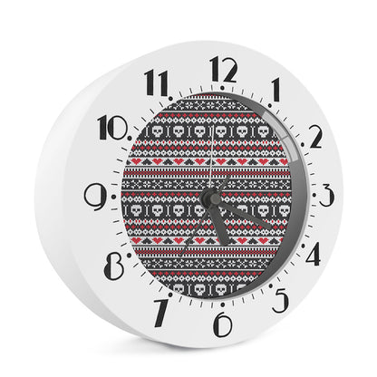 Skull Knitted Pattern Print Alarm Clock