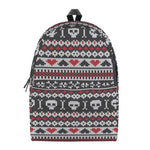 Skull Knitted Pattern Print Backpack