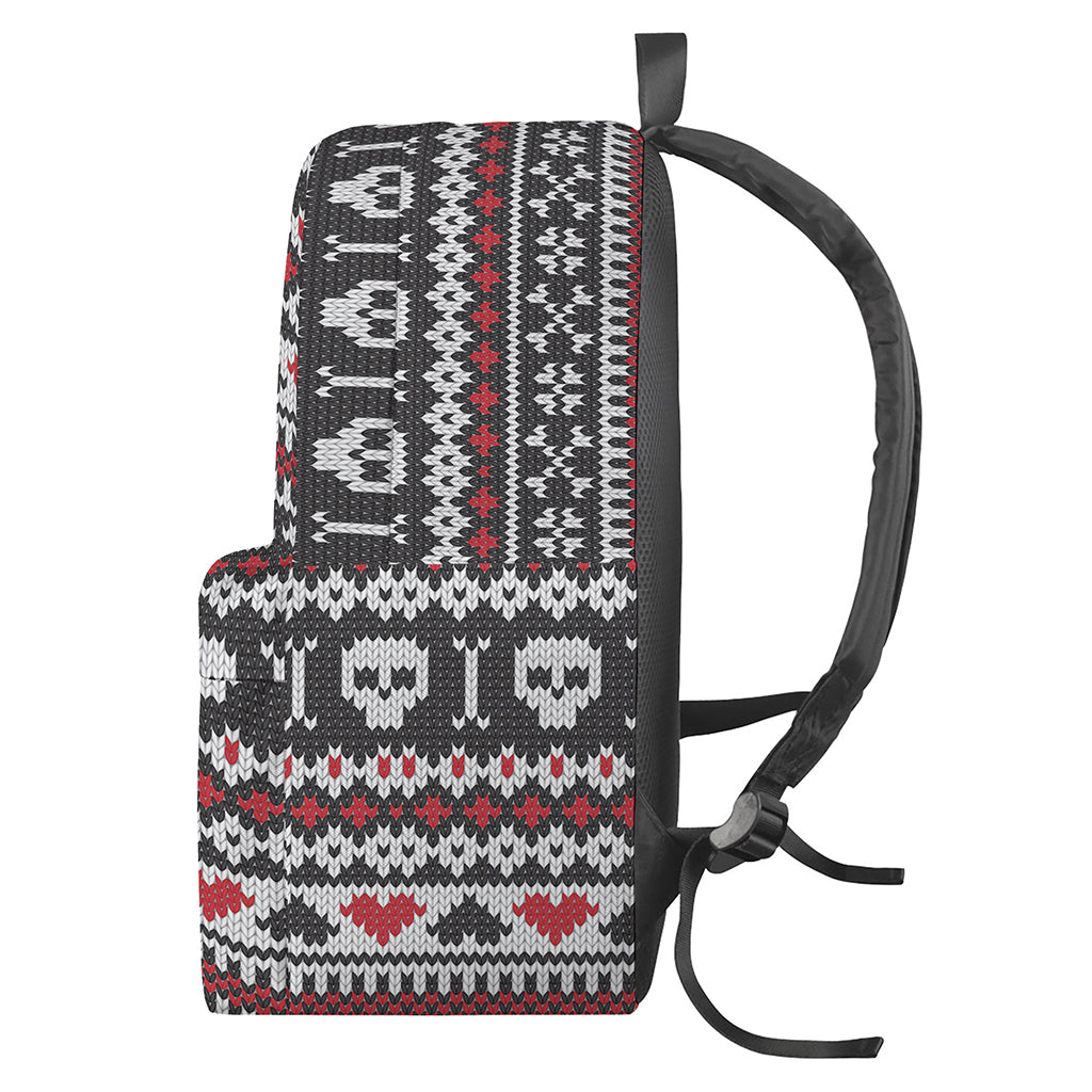 Skull Knitted Pattern Print Backpack