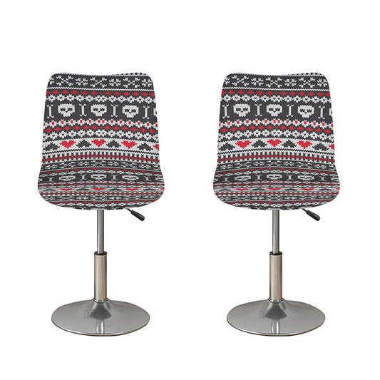 Skull Knitted Pattern Print Bar Stool Covers