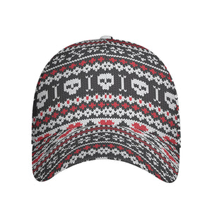 Skull Knitted Pattern Print Baseball Cap