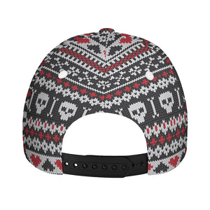 Skull Knitted Pattern Print Baseball Cap