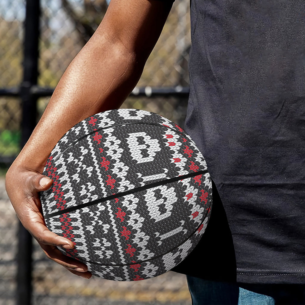Skull Knitted Pattern Print Basketball