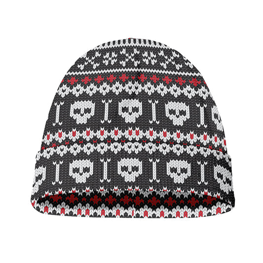 Skull Knitted Pattern Print Beanie