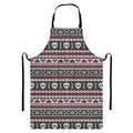 Skull Knitted Pattern Print Bib Apron With Pocket