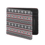 Skull Knitted Pattern Print Bifold Wallet