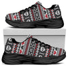 Skull Knitted Pattern Print Black Chunky Shoes