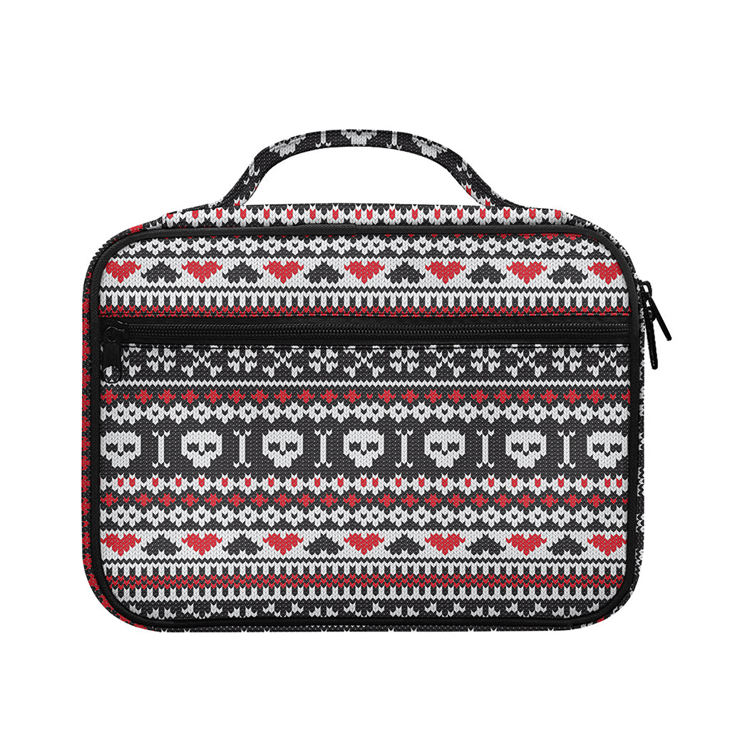 Skull Knitted Pattern Print Briefcase Bible Bag