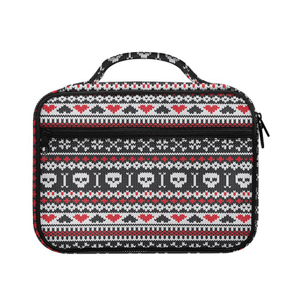 Skull Knitted Pattern Print Briefcase Bible Bag