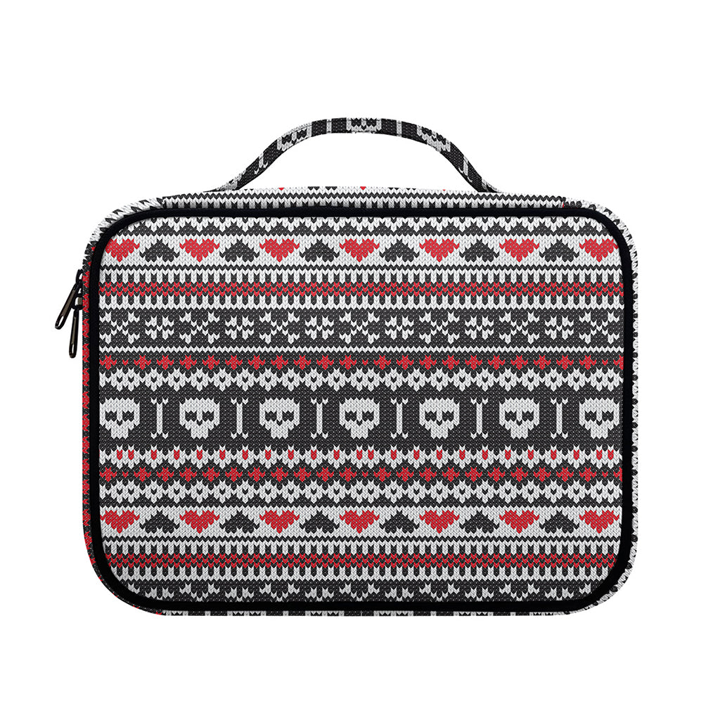 Skull Knitted Pattern Print Briefcase Bible Bag
