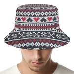 Skull Knitted Pattern Print Bucket Hat