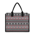 Skull Knitted Pattern Print Canvas Tote Bag