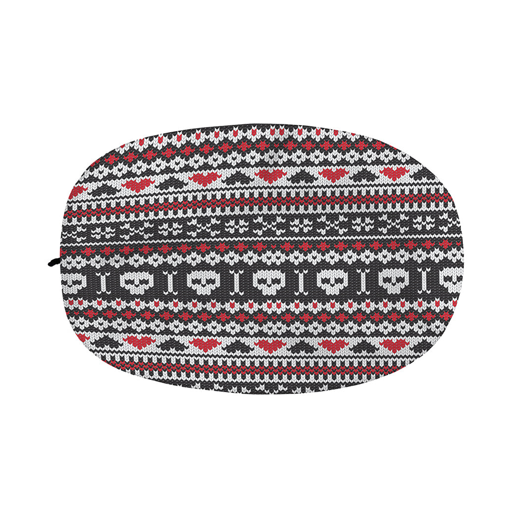 Skull Knitted Pattern Print Car Side Mirror Covers