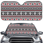 Skull Knitted Pattern Print Car Windshield Sun Shade
