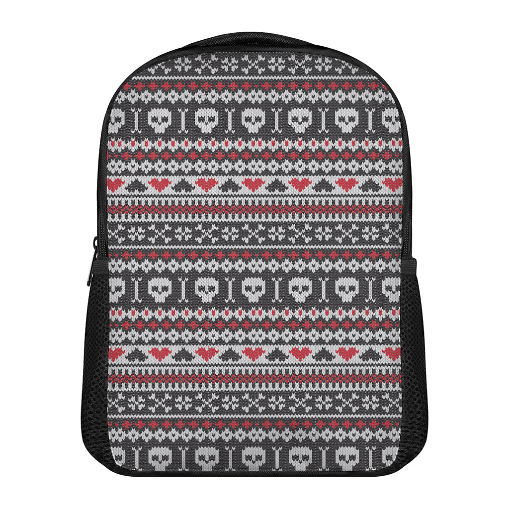 Skull Knitted Pattern Print Casual Backpack
