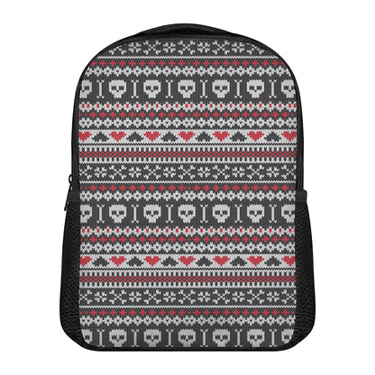 Skull Knitted Pattern Print Casual Backpack