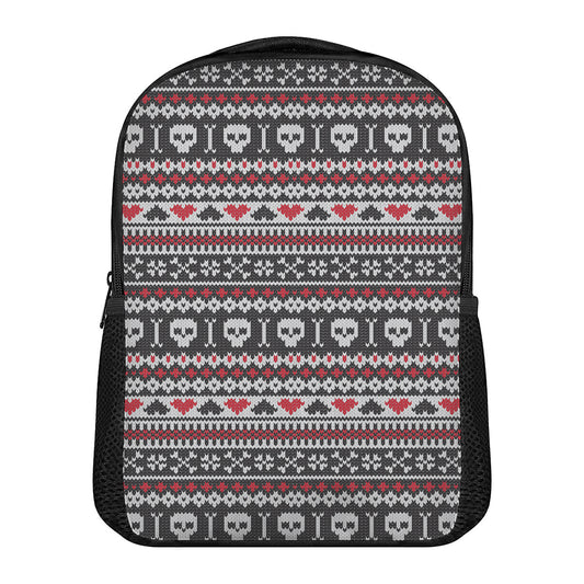 Skull Knitted Pattern Print Casual Backpack