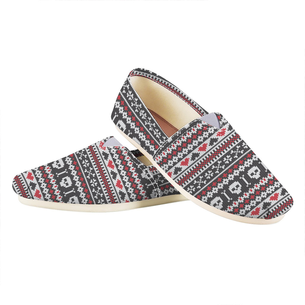 Skull Knitted Pattern Print Casual Shoes