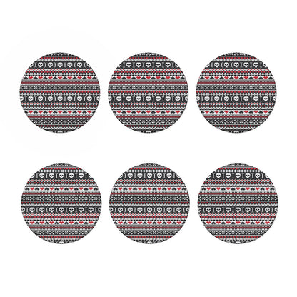 Skull Knitted Pattern Print Coaster Set